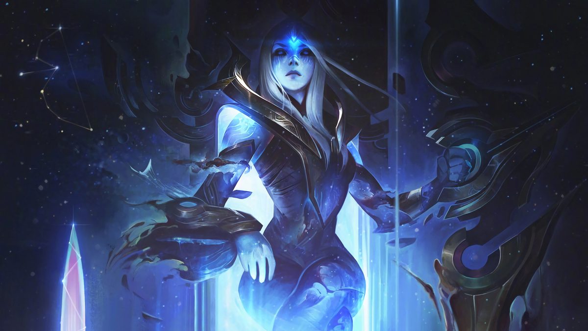 Fantasy archer in blue light